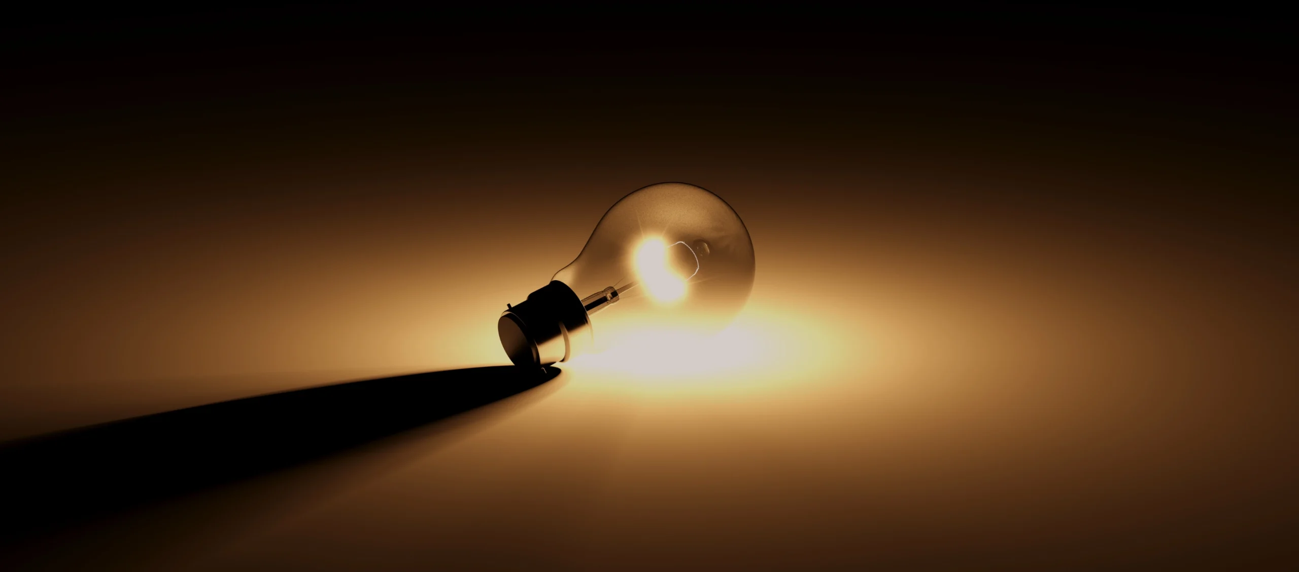 Light bulb on, emitting warm light