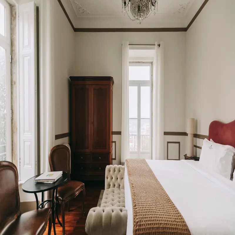 Master with View Room 'D. Pedro I' of Torel Palace Lisbon, a luxury boutique palace hotel with a MICHELIN Star restaurant in the heart of Lisbon, with outstanding views over the city