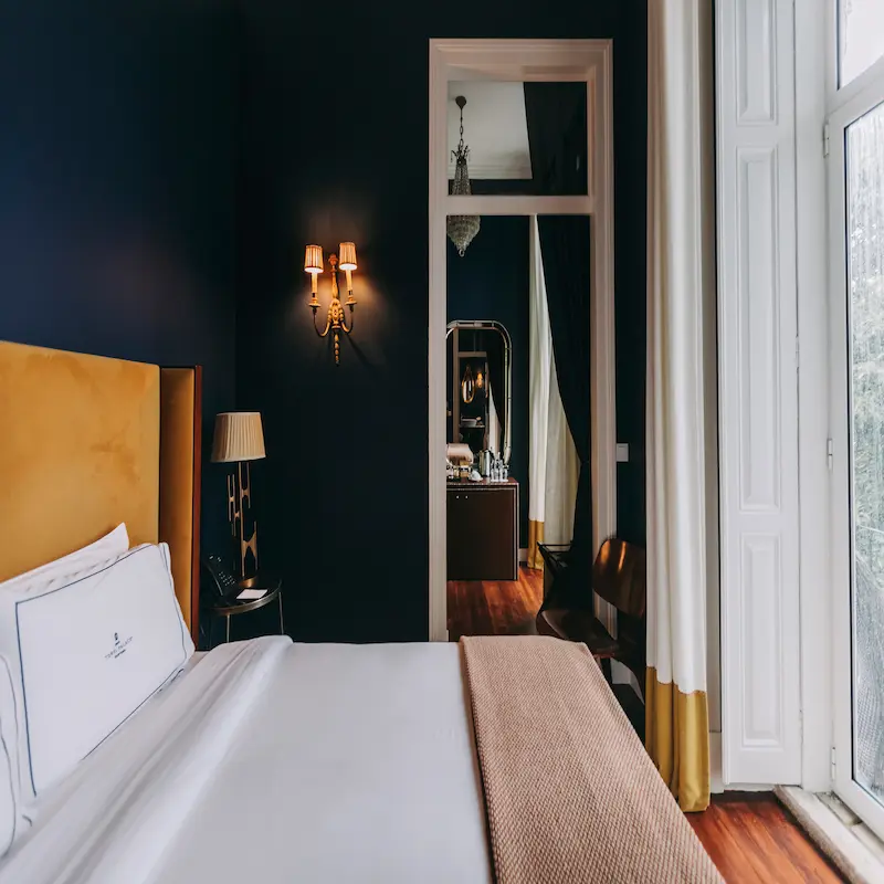 Master with View Room 'D. Afonso VI' of Torel Palace Lisbon, a luxury boutique palace hotel with a MICHELIN Star restaurant in the heart of Lisbon, with outstanding views over the city