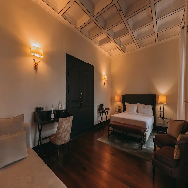Suite Royal with View 'D. Maria II' of Torel Palace Lisbon, a luxury boutique palace hotel with a MICHELIN Star restaurant in the heart of Lisbon, with outstanding views over the city