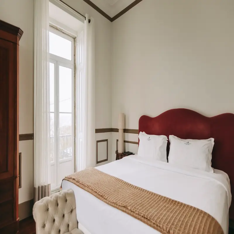 Master with View Room 'D. Pedro I' of Torel Palace Lisbon, a luxury boutique palace hotel with a MICHELIN Star restaurant in the heart of Lisbon, with outstanding views over the city