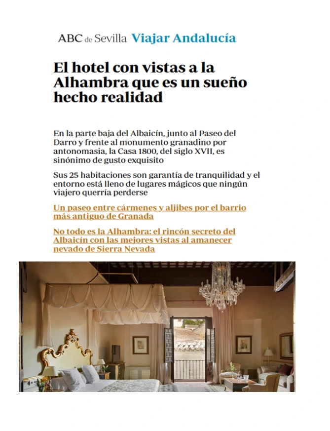Prensa - Hotel Casa 1800 Granada