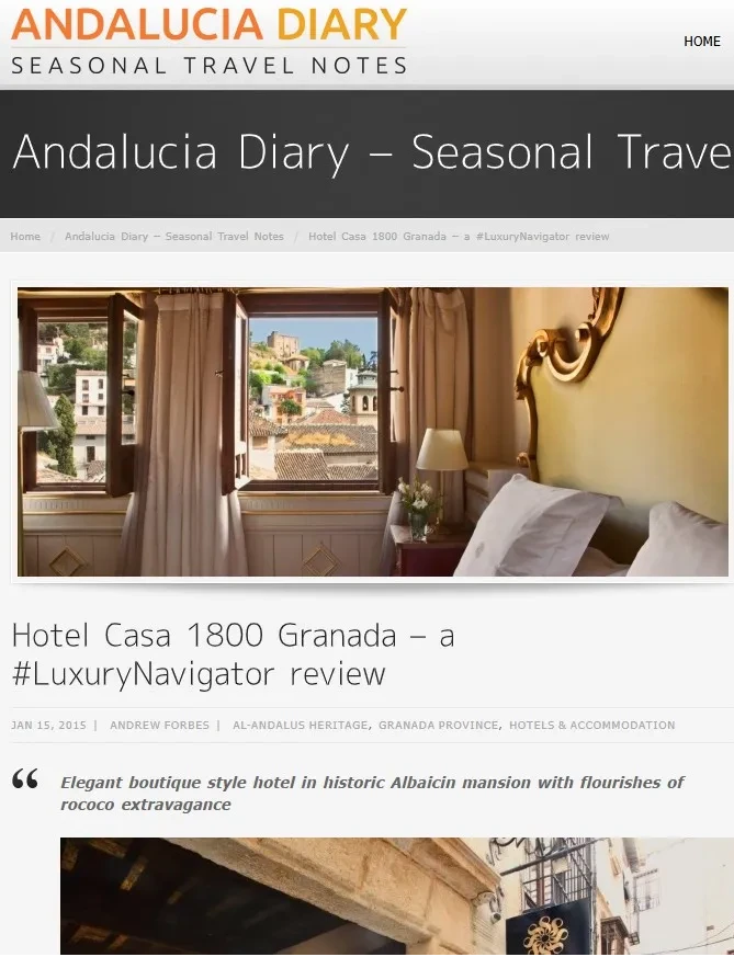 Prensa - Hotel Casa 1800 Granada