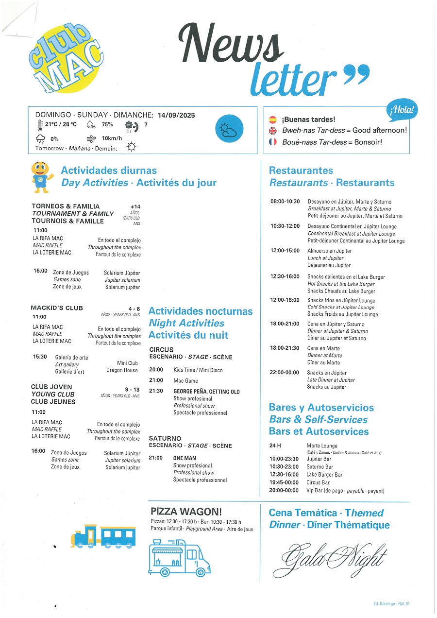 14/09/2025 - Daily Newsletter Clubmac