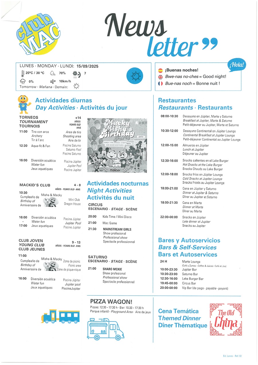 15/09/2025 - Daily Newsletter Clubmac