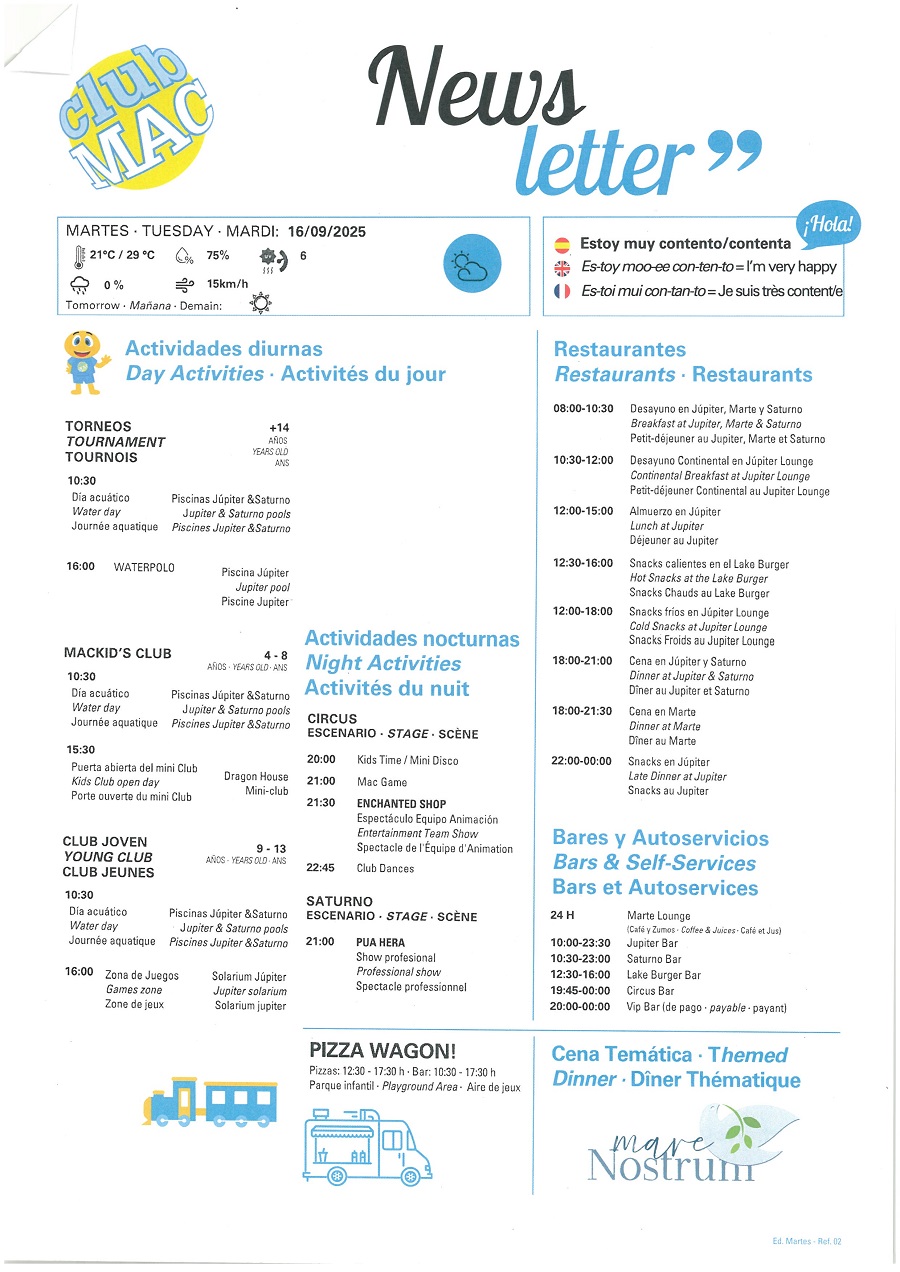 16/09/2025 - Daily Newsletter Clubmac