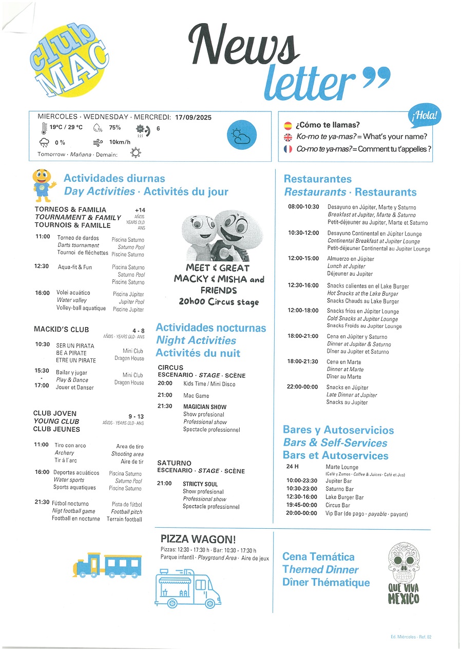 17/09/2025 - Daily Newsletter Clubmac