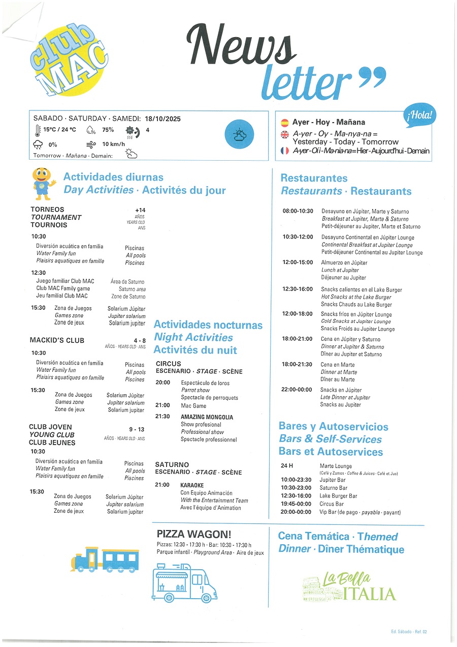 18/10/2025 - Daily Newsletter Clubmac