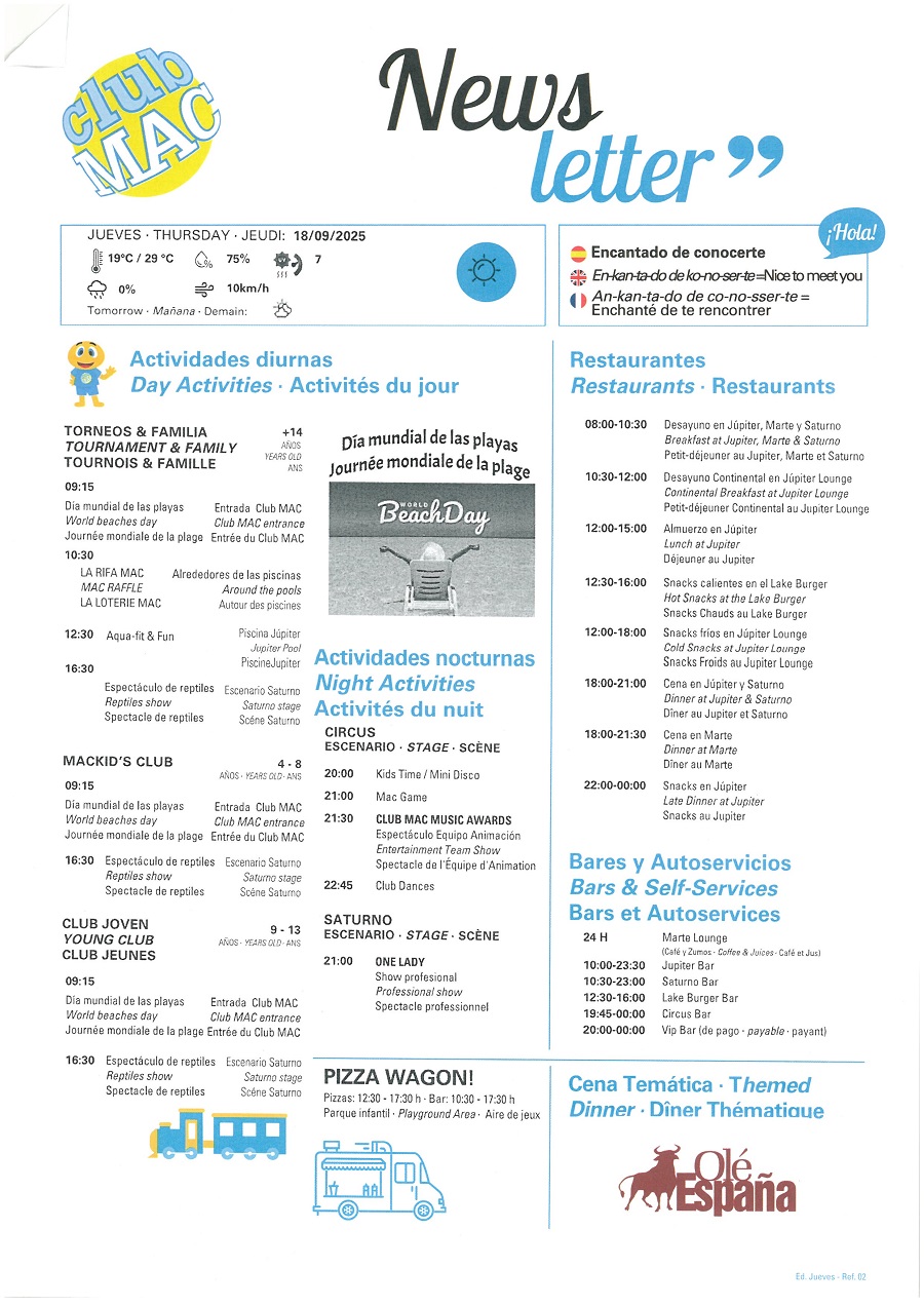 18/09/2025 - Daily Newsletter Clubmac