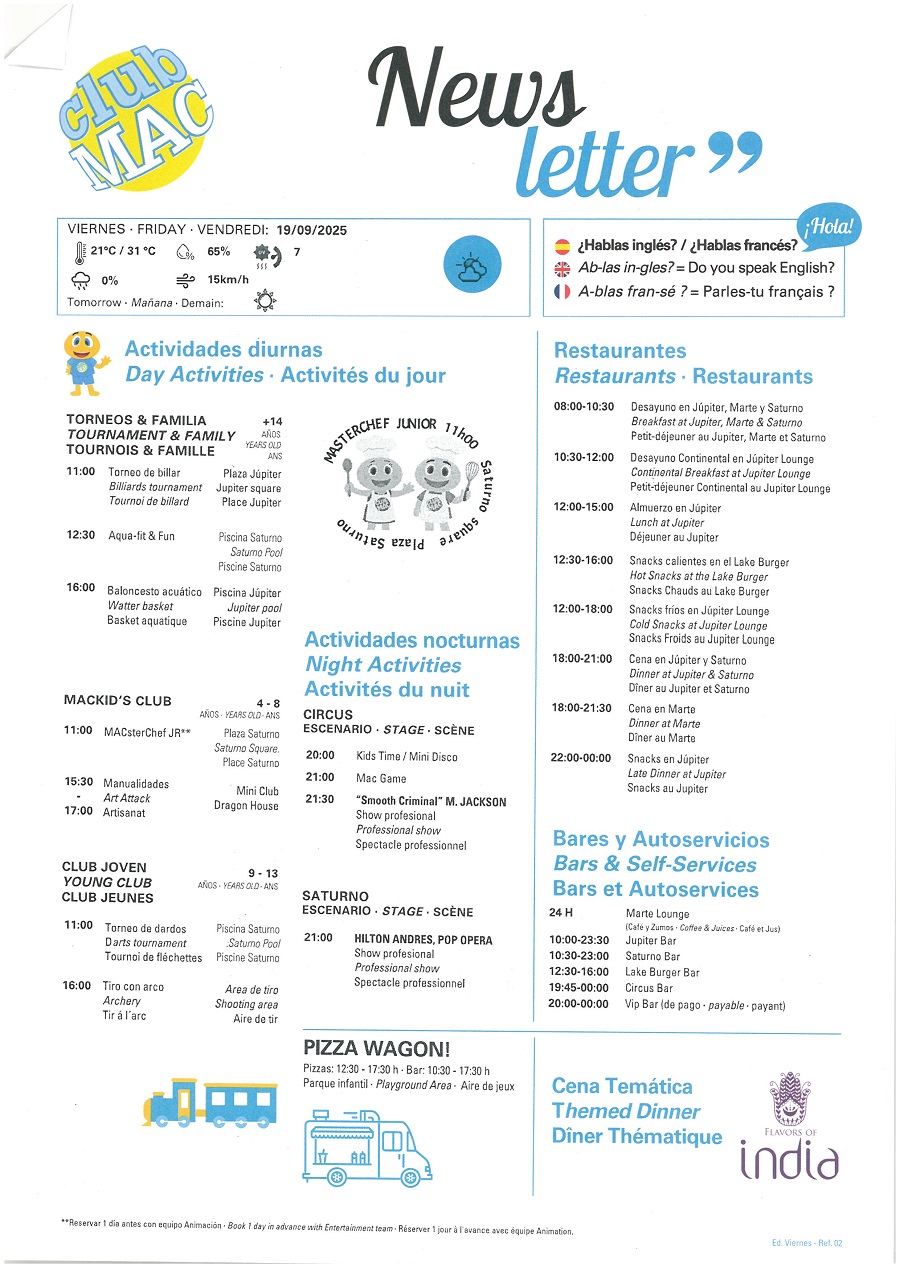 19/09/2025 - Daily Newsletter Clubmac