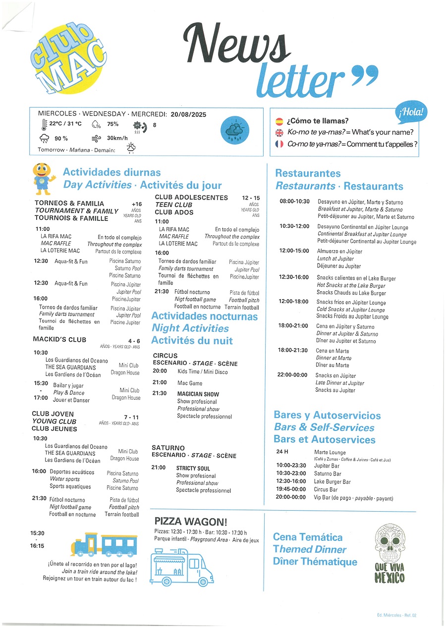 20/08/2025 - Daily Newsletter Clubmac