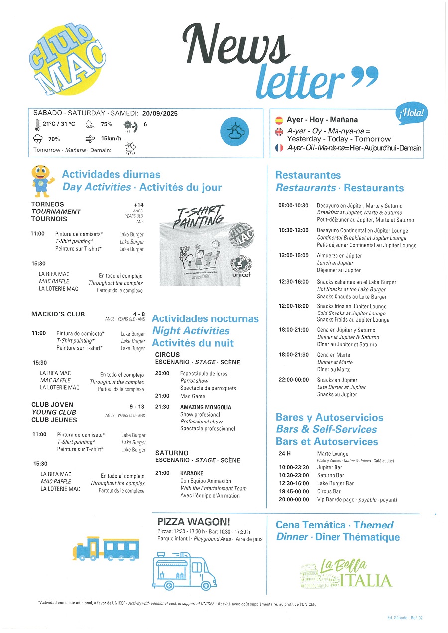 20/09/2025 - Daily Newsletter Clubmac