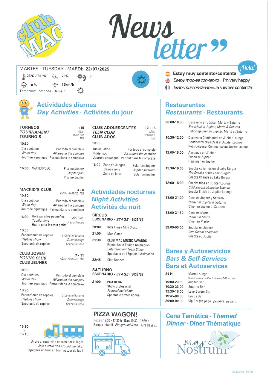 22/07/2025 - Daily Newsletter Clubmac