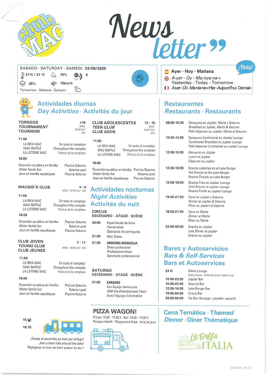 23/08/2025 - Daily Newsletter Clubmac