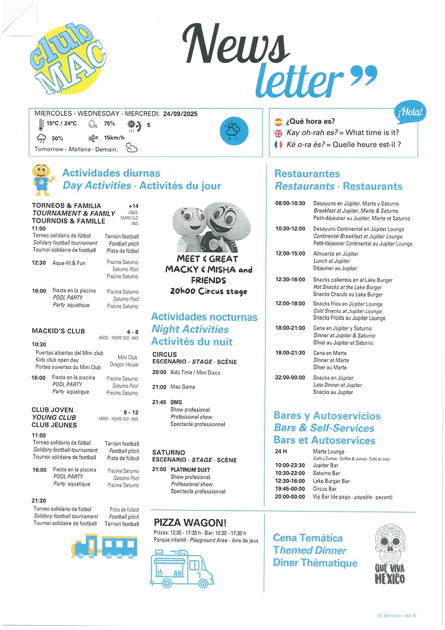 24/09/2025 - Daily Newsletter Clubmac