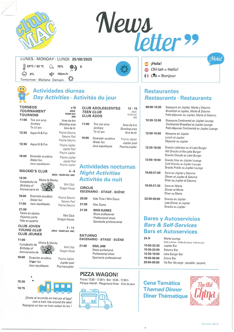 25/08/2025 - Daily Newsletter Clubmac