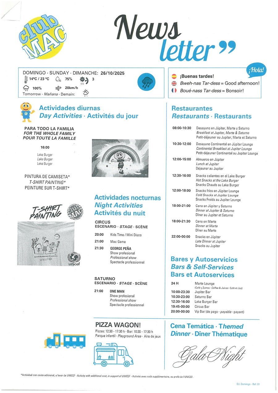 26/10/2025 - Daily Newsletter Clubmac