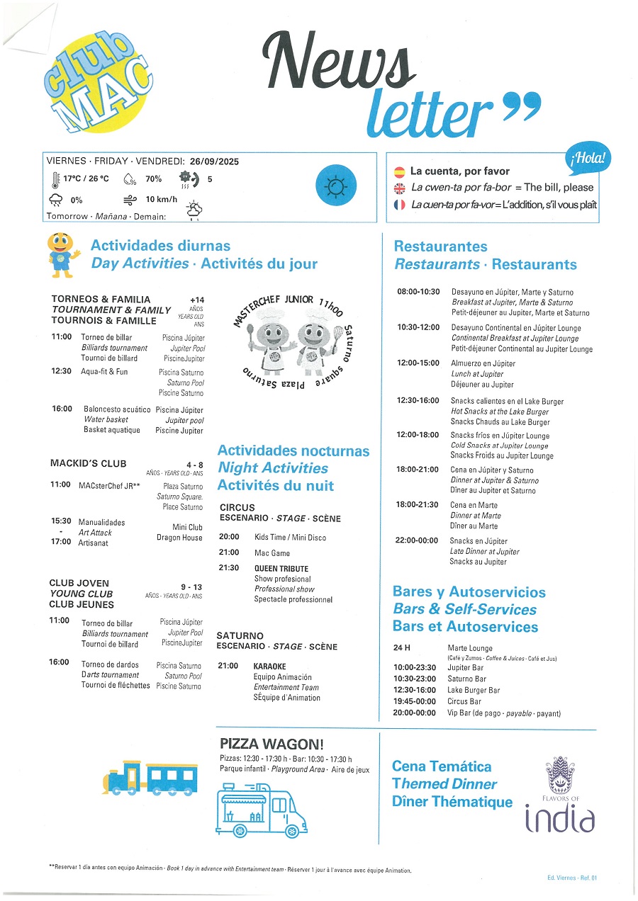 26/09/2025 - Daily Newsletter Clubmac