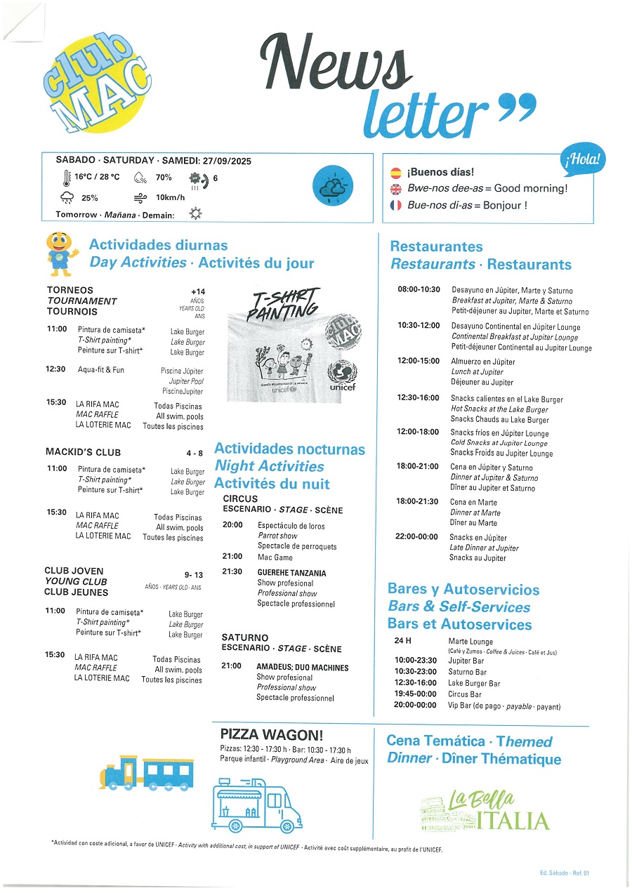 27/09/2025 - Daily Newsletter Clubmac