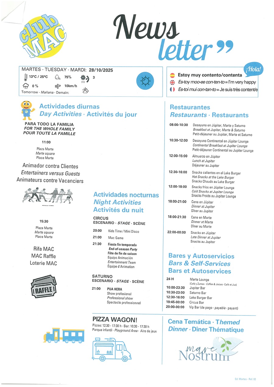 28/10/2025 - Daily Newsletter Clubmac