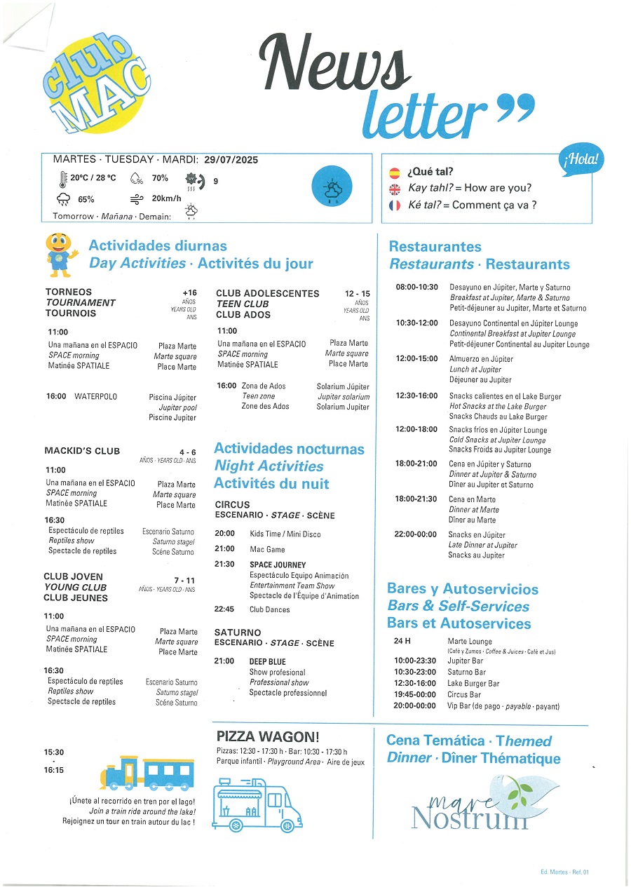 29/07/2025 - Daily Newsletter Clubmac