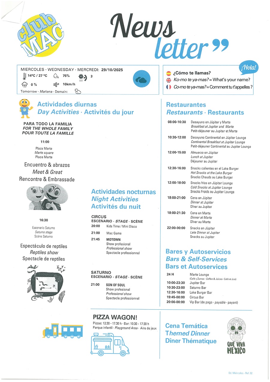 29/10/2025 - Daily Newsletter Clubmac