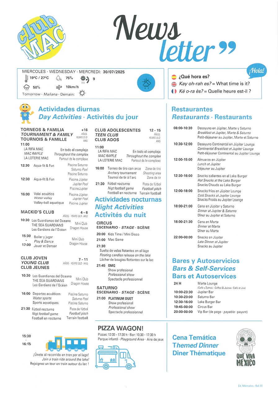 30/07/2025 - Daily Newsletter Clubmac