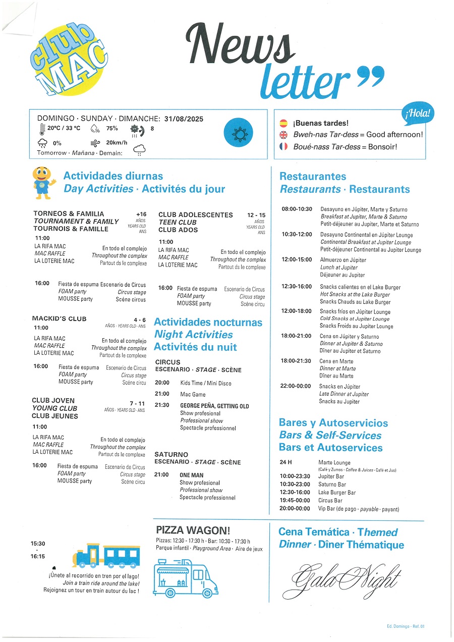 31/08/2025 - Daily Newsletter Clubmac