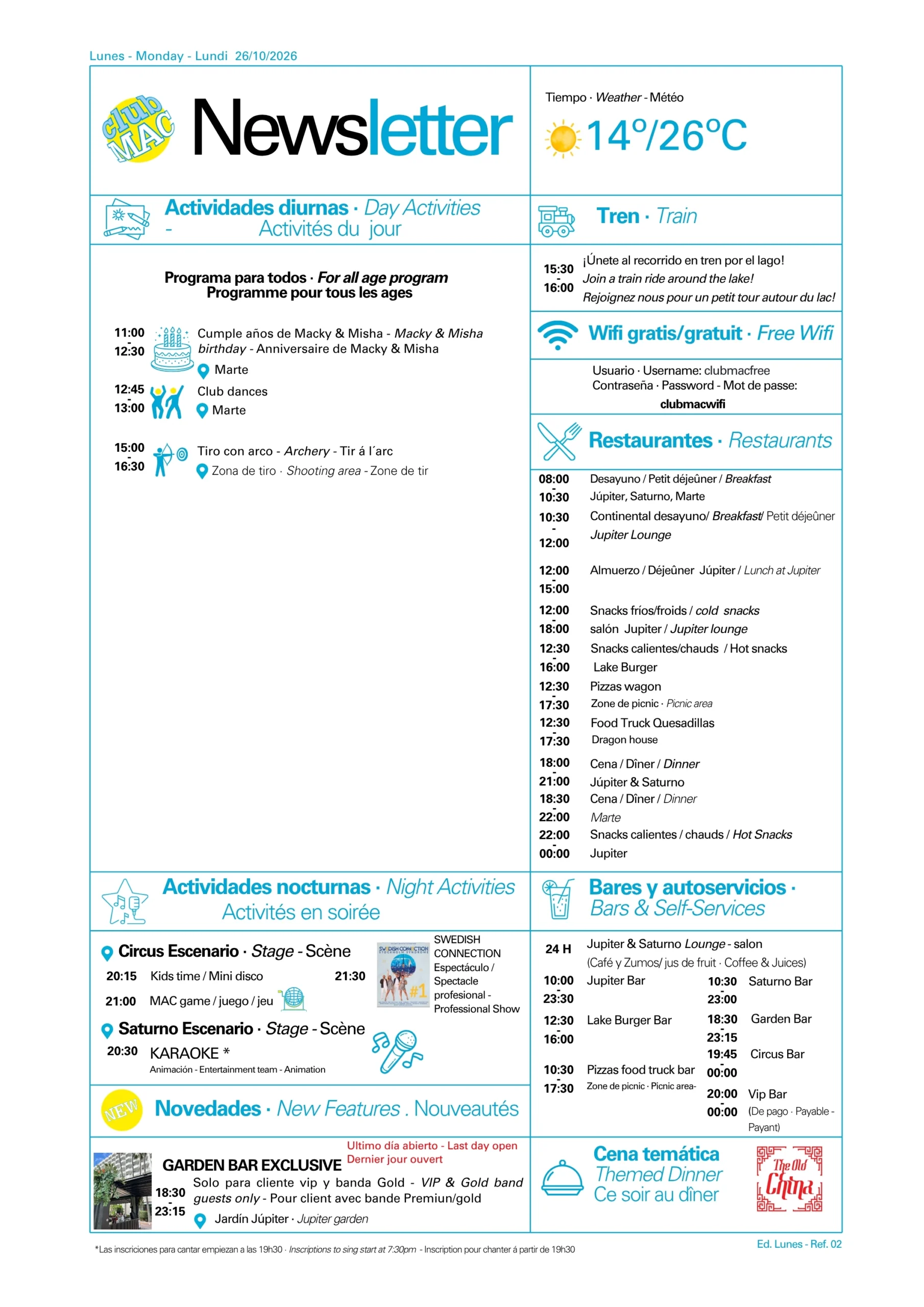 26/10/26 - Daily Newsletter Clubmac