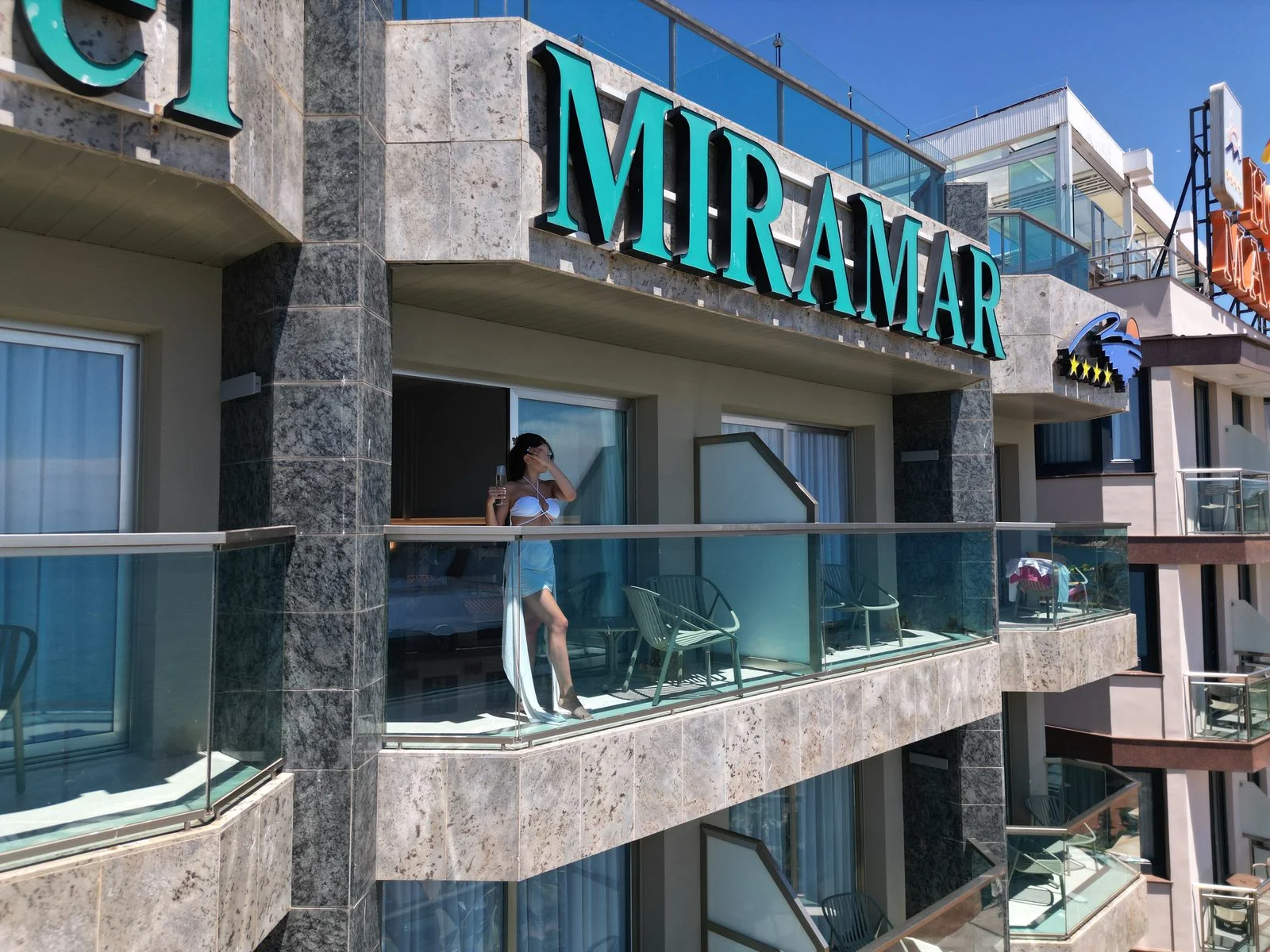 Balcón con vistas al mar en Lloret de Mar
