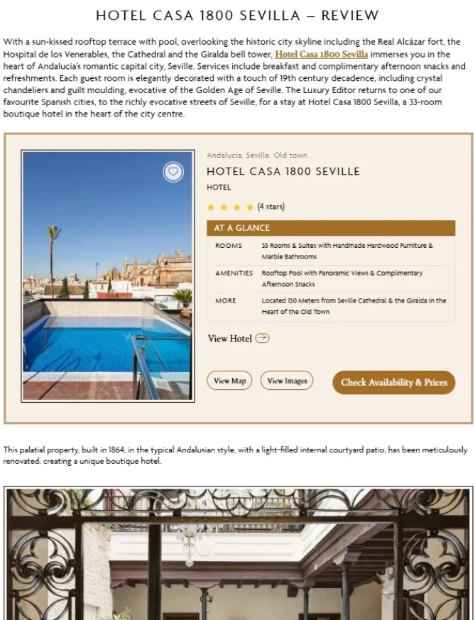 Press - Hotel Casa 1800 Sevilla