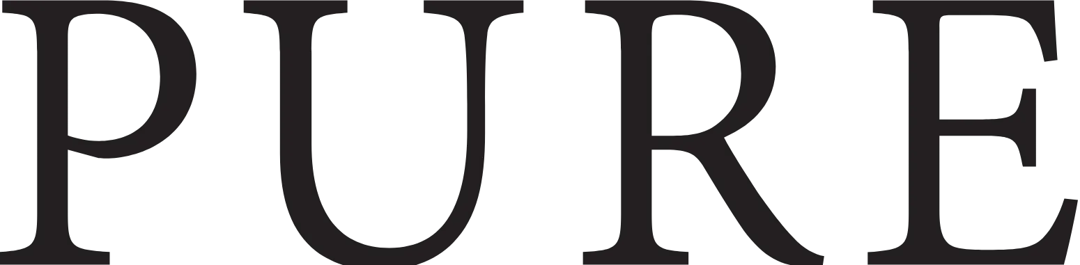 The word "PURE" in bold black font.