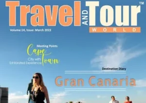 Travel magazine cover featuring Gran Canaria and Cape Town highlights.