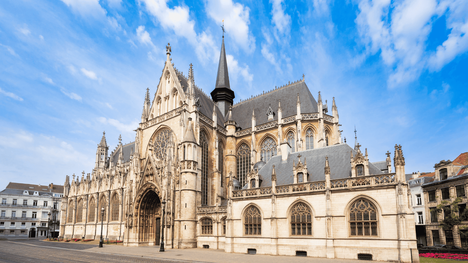 Grand Sablon Brussels square Notre-Dame church antiques market