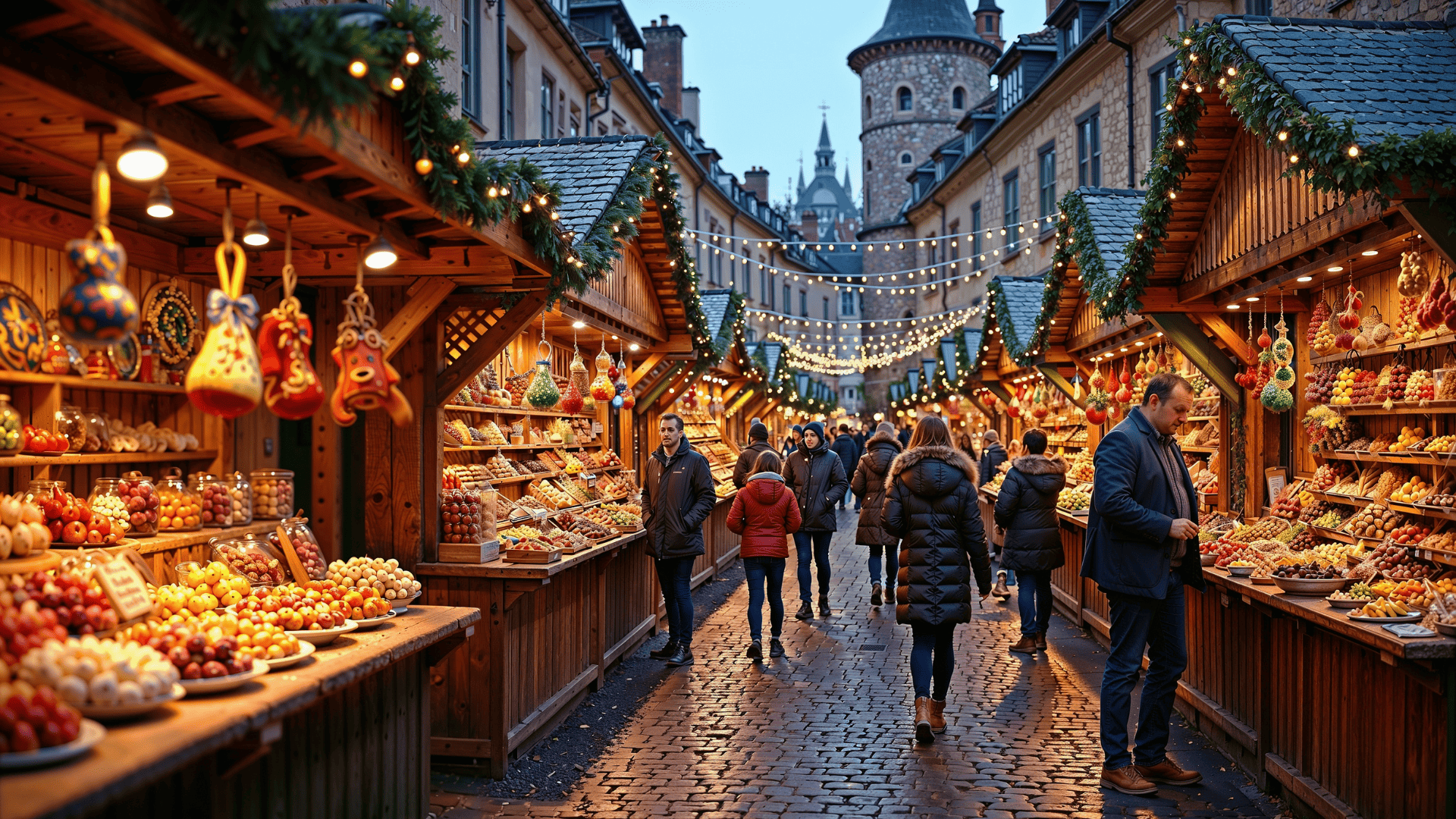 Sablon Bruxelles hiver Noël pralines saisonnières chocolat chaud café