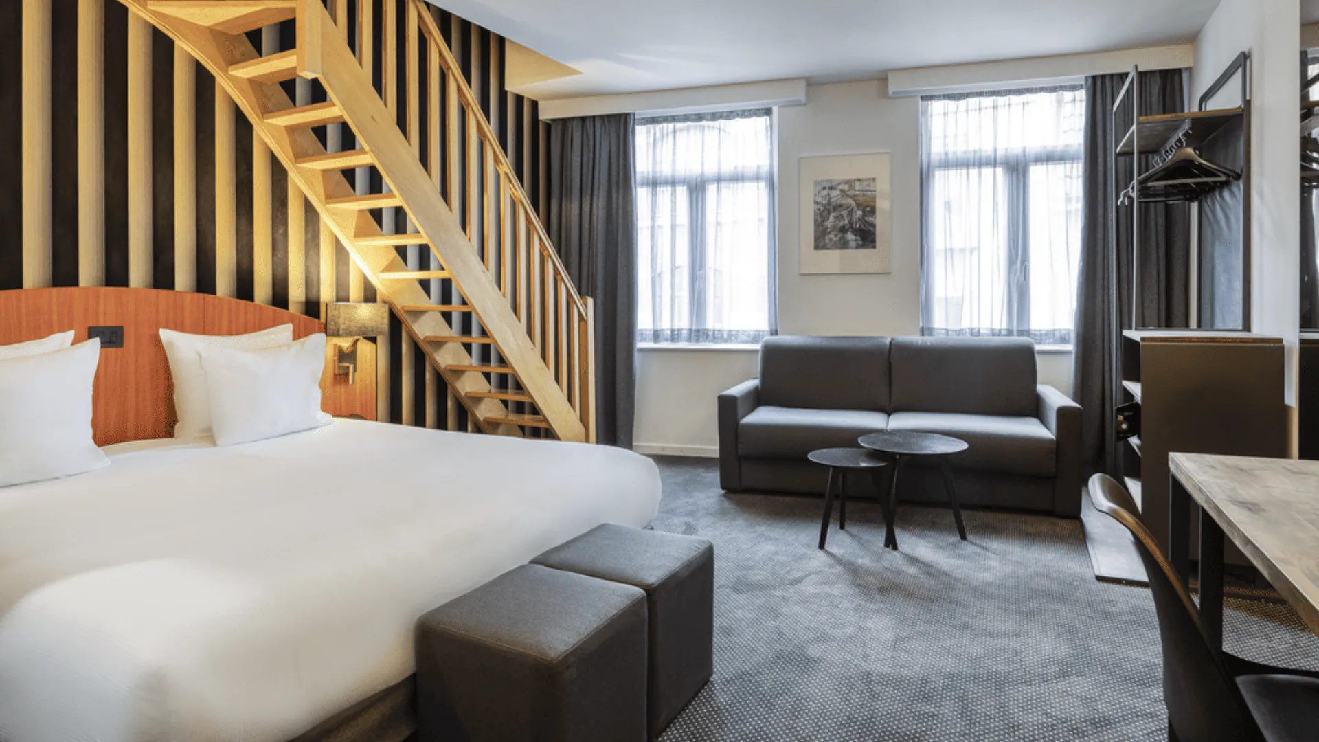 Hotel Aris Grand-Place, habitación dúplex de hotel boutique en Bruselas, estancia de invierno