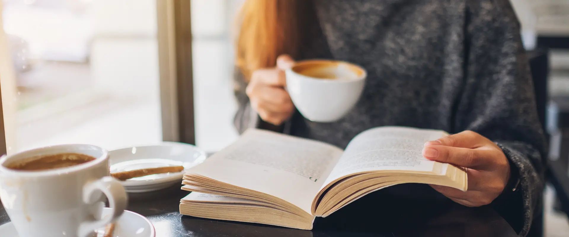 Woman reading a book