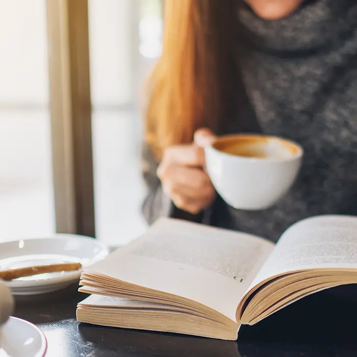 Woman reading a book