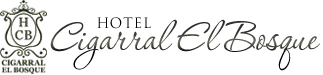 Logotipo de "Cigarral El Bosque" con un escudo decorativo a la izquierda y elegante tipografía a la derecha.