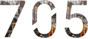 Number "705" with a city street scene visible within the digits.