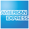 Logo bleu d'American Express avec texte blanc.