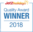 Jet2holidays Quality Award Winner 2018 badge.