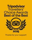 Tripadvisor 2025 Travelers' Choice Best of the Best award logo.