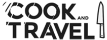 Logo con las palabras "Cook & Travel" en color negro.