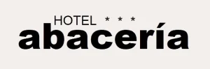 Texto: "HOTEL abacería" con tres estrellas. Fondo blanco.