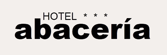 Texto: "HOTEL abacería" con tres estrellas. Fondo blanco.