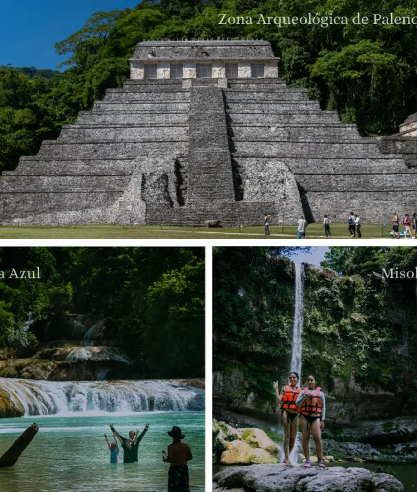 Zona Arqueol&oacute;gica de Palenque + Cascadas de Misol-H&aacute; + Cascadas de Agua Azul