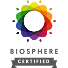 Logotipo circular multicolor con la palabra "Certified" debajo.