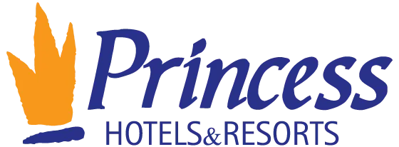 Logo de Princess Hotels & Resorts con texto azul y símbolo naranja.