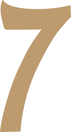 The digit "7" in tan on a black background.